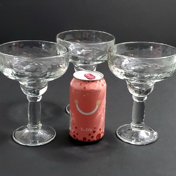 Other - (3 pc set)🍹Margarita Textured Clear 9oz Glasses